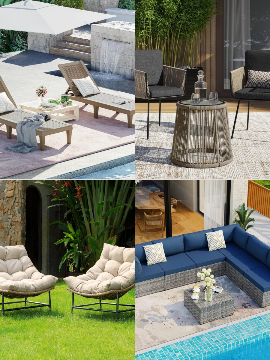 Wonderful outdoor furniture and fire pit ideas. Everything you need for comfortable outdoor seating.